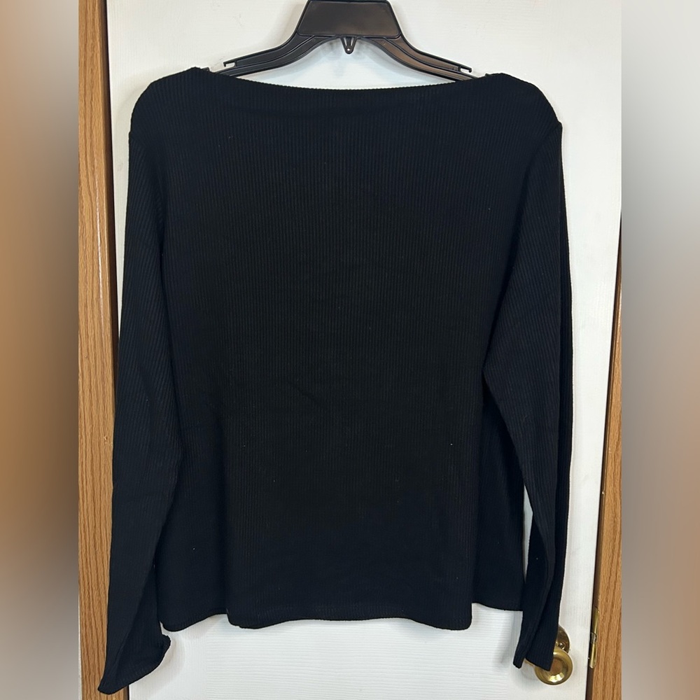 Banana Republic Black Rib Knit Long Sleeve Pullover Sweater XXL